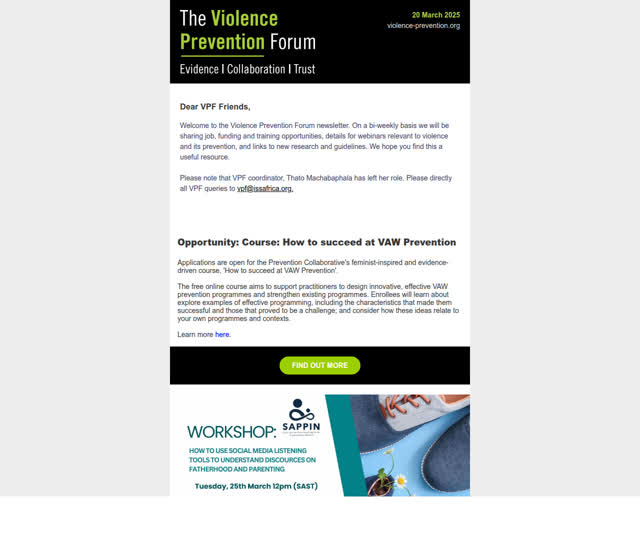 VPF Update 20 March 2025