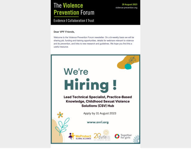 VPF Update 29 August 2023