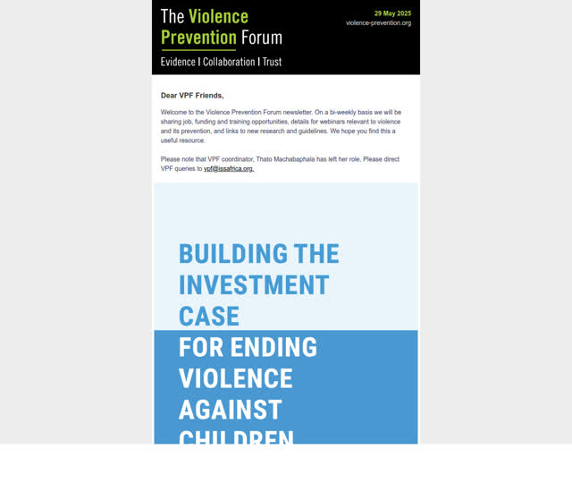 VPF Update 29 May 2025